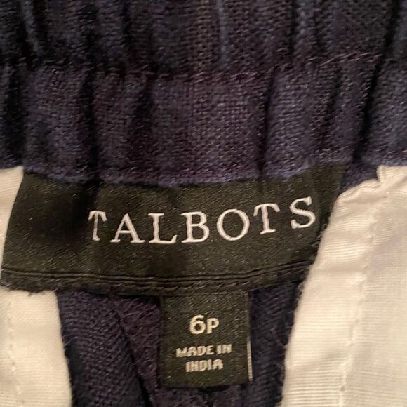 Talbots 100% Linen Capri Pants Navy Size 6 Petite - Picture 6 of 9